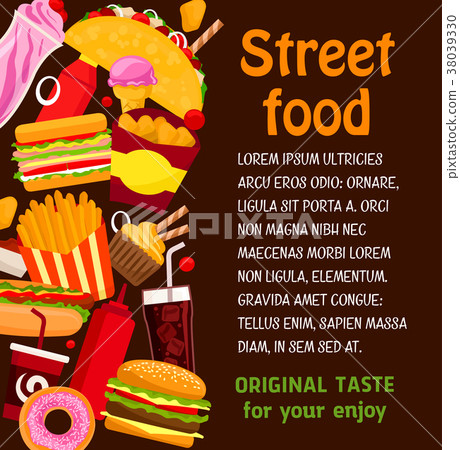 Fast food restaurant dish and drink menu poster Fast food restaurant dish and drink menu poster 38039330