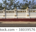 Thai design on Buddhist temple walls in Thailand 38039576