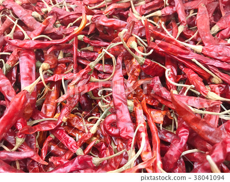 pile of Dried Red Chilli pepper. 38041094