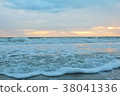 Beach and tropical sea on morning and sunrise. 38041336