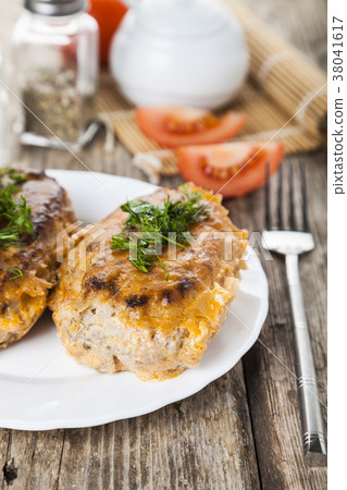 Lazy cabbage rolls on a table. 38041617
