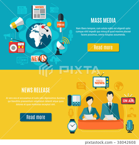 Mass Media And News Release Horizontal Banners 38042608