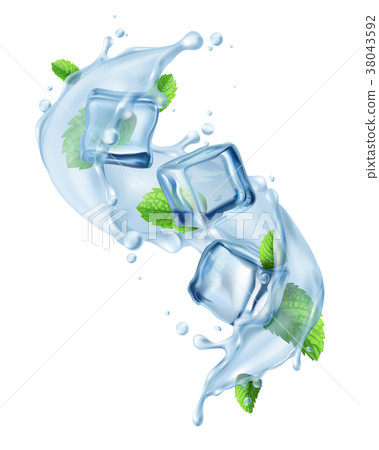 Ice Cube Water Splash - Stock Illustration [38043592] - PIXTA
