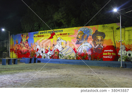 Huge street wall painting depicting Lord Ganesha 38043887