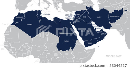 地圖 中東 矢量 38044217