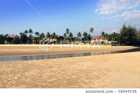 Thailand. The sandy beach during a sea outflow. Thailand. The sandy beach during a sea outflow. 38044536