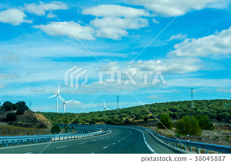Fast road in the mountains in Spain 38045887
