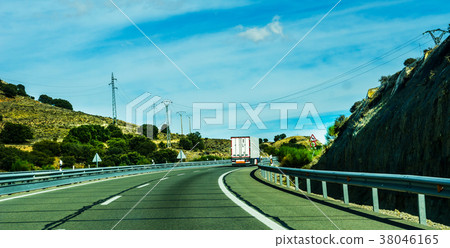 Fast road in the mountains in Spain Fast road in the mountains in Spain 38046165
