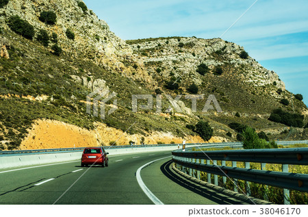 Fast road in the mountains in Spain Fast road in the mountains in Spain 38046170