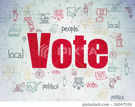 Political concept: Vote on Digital Data Paper 38047589