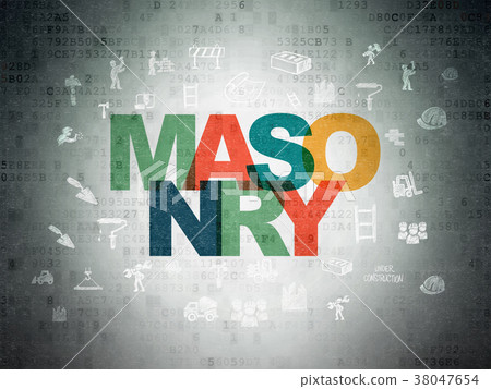 Construction concept: Masonry on Digital Data Construction concept: Masonry on Digital Data 38047654