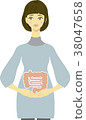 Stomach hand woman illustration 2 38047658