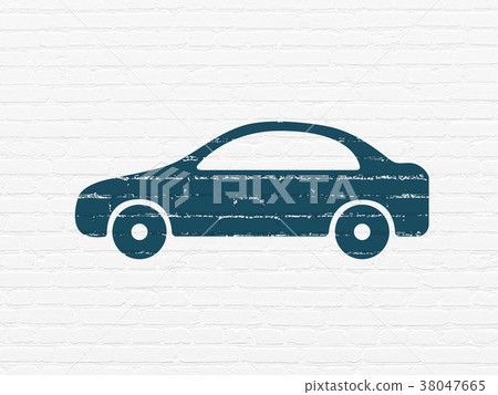 Tourism concept: Car on wall background 38047665