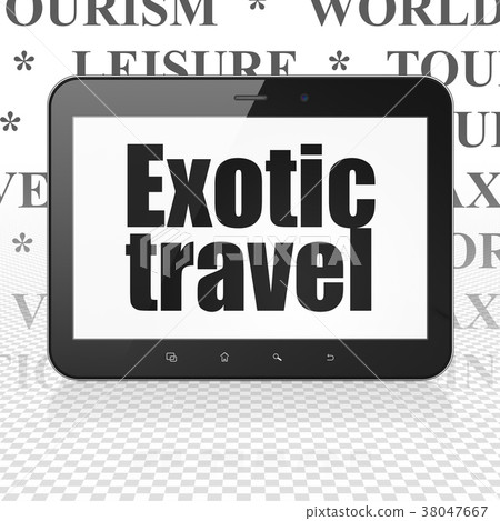 Travel concept: Tablet Computer with Exotic Travel 38047667