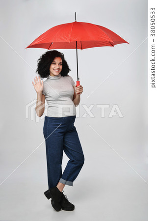 Pregnant woman standing in full length Pregnant woman standing in full length 38050533