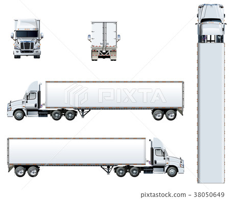 Vector truck template isolated on white 38050649