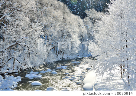Winter landscape along the Akita inland line 38050914