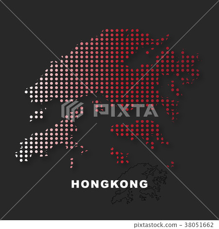Map of Hong Kong Polkadot Pattern Background 38051662