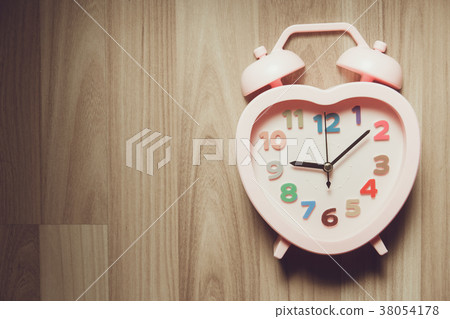 love memory heart clock on wood background love memory heart clock on wood background 38054178
