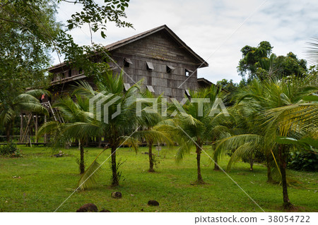 Traditional wooden houses. Melanau Tall 38054722