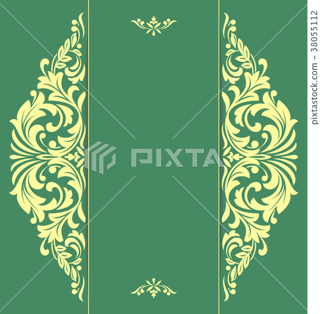 Vintage green frame on a white background. 38055112