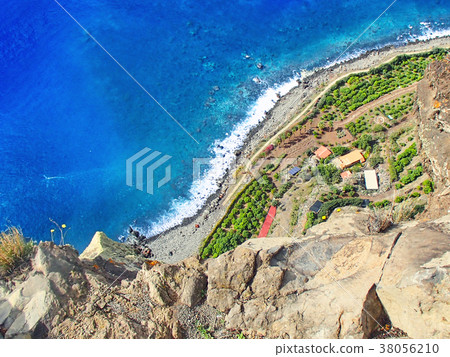 Angle view of the steep coast of Madeira Angle view of the steep coast of Madeira 38056210