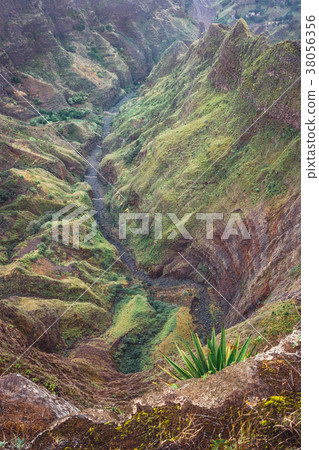Breathtaking panorama of a steep gorge with Breathtaking panorama of a steep gorge with 38056356