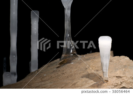ice stalagmites in the cave ice stalagmites in the cave 38056464