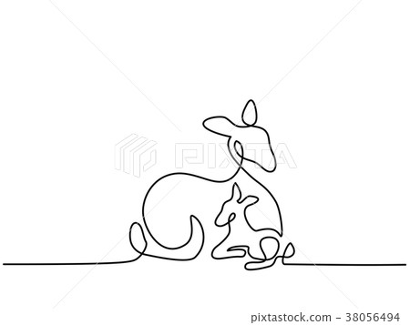 Continuous line drawing. Deer logo 38056494