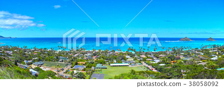 從藥盒足跡觀看的Lanikai海灘全景 38058092