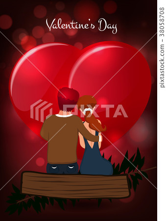 Happy Valentine's Day. Couple in love under the Happy Valentine's Day. Couple in love under the 38058708
