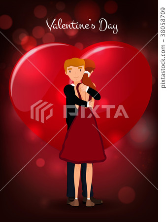Happy Valentine's Day. Couple in love under the Happy Valentine's Day. Couple in love under the 38058709
