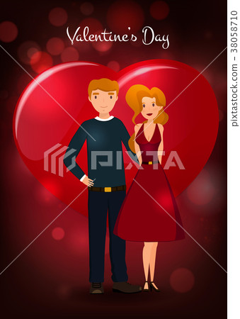 Happy Valentine's Day. Couple in love under the Happy Valentine's Day. Couple in love under the 38058710