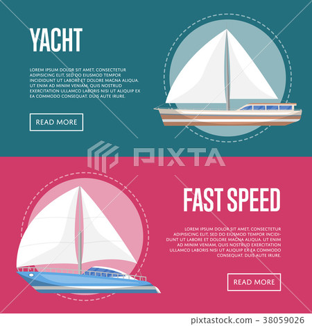 Yachting and cruising yachts flyers with sailboats Yachting and cruising yachts flyers with sailboats 38059026