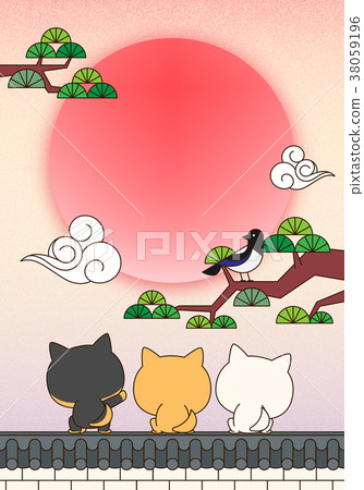 Greeting new year from a lovely puppies 003 38059196