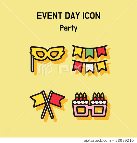 Event day icon set. Express all kinds of event as character icon set. 026 38059210