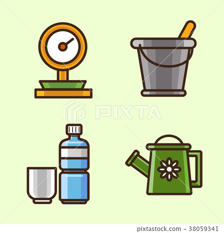 Vector- flat icon set. concept for honey bee, flowers, gift set, traditional food and so on. 024 Vector- flat icon set. concept for honey bee, flowers, gift set, traditional food and so on. 024 38059341