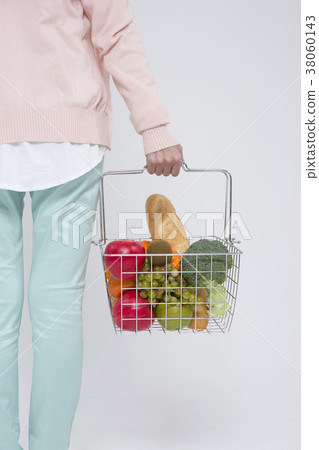 Everyday life of beautiful young woman, shopping, working concept photo in studio shot white background. 112 38060143