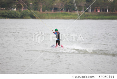 Surfing at the water sports arena. 38060154