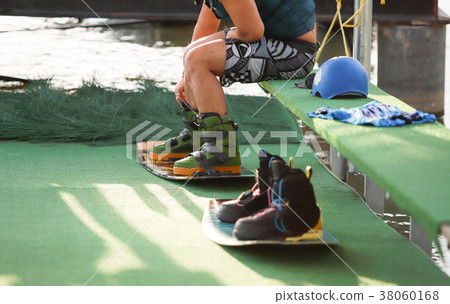Surfing at the water sports arena. 38060168