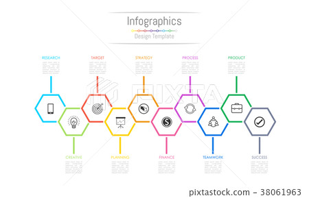 Infographic design elements with 10 options. - Stock Illustration ...
