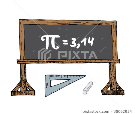 Pi symbol hand drawn icon, mathematic sign vector 38062934
