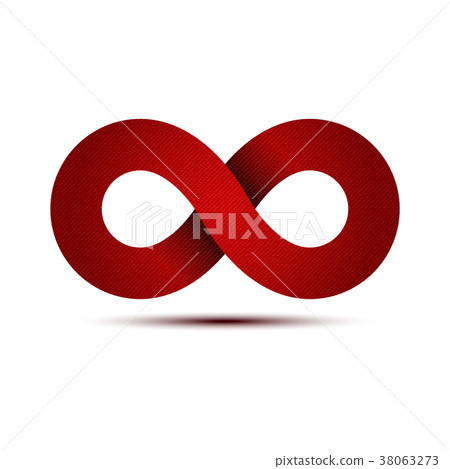 Infinity Loop Red Realistic Red Denim texture of infinity loop - Stock Illustration ...