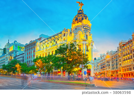 Gran Via Street in Madrid Gran Via Street in Madrid 38063598