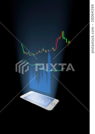 Smartphone and stock chart - Stock Illustration [38064399] - PIXTA