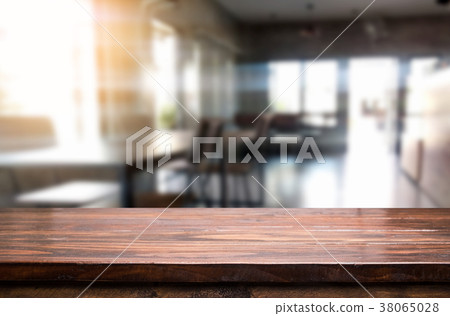 Empty wooden table and room interior decoration background, prod Empty wooden table and room interior decoration background, prod 38065028