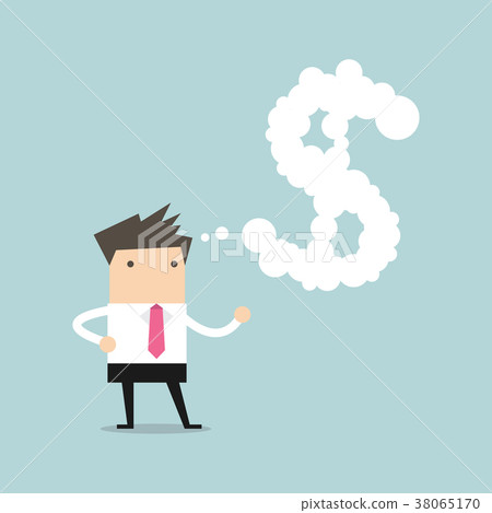 Businessman thinking about money. 38065170