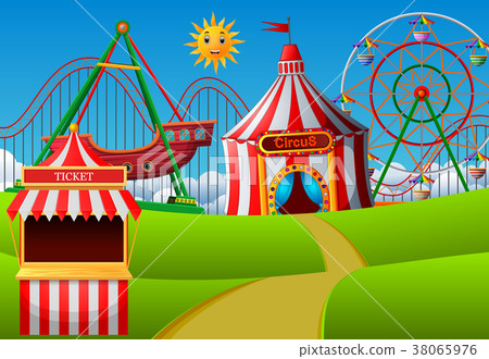 Amusement park scene at daytime Amusement park scene at daytime 38065976