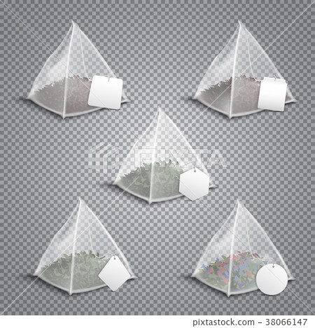 Pyramid Tea  Bags Realistic Transparent  38066147