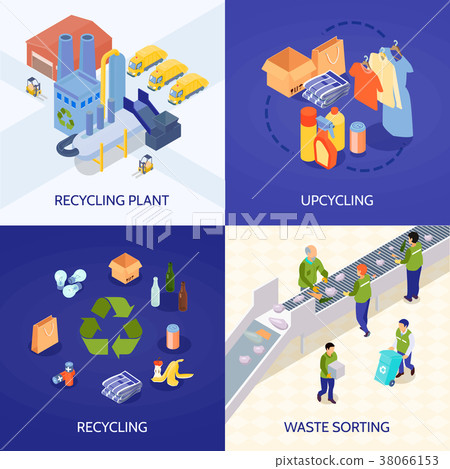 Garbage Recycling Isometric Design Concept 38066153
